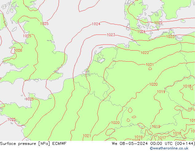 Bodendruck ECMWF Mi 08.05.2024 00 UTC