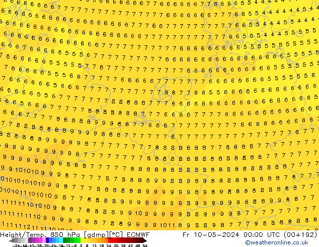 Z500/Rain (+SLP)/Z850 ECMWF pt. 10.05.2024 00 UTC