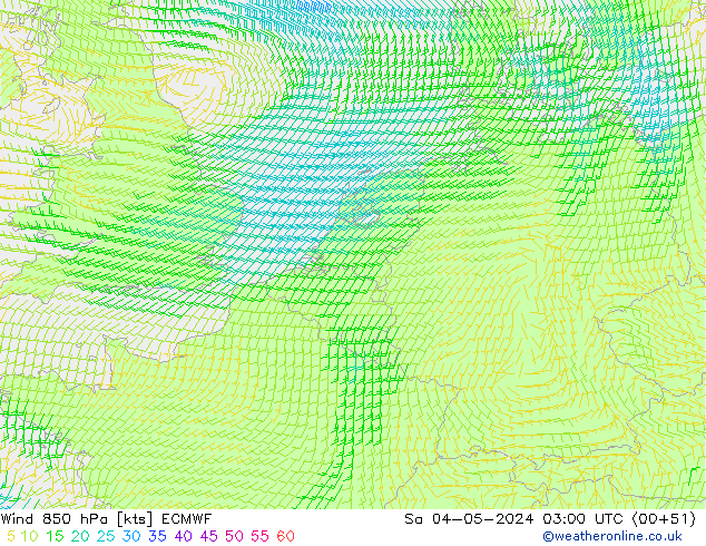 Wind 850 hPa ECMWF Sa 04.05.2024 03 UTC