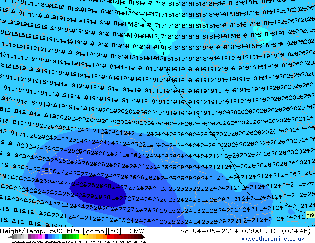 Z500/Rain (+SLP)/Z850 ECMWF Sa 04.05.2024 00 UTC