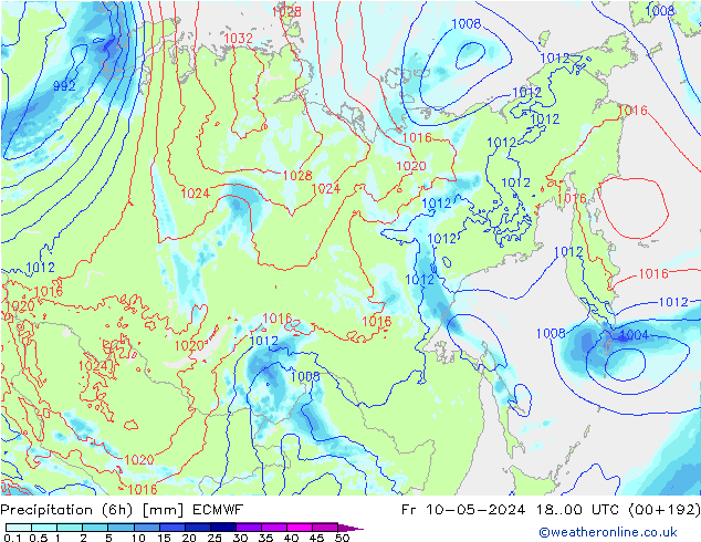 Z500/Rain (+SLP)/Z850 ECMWF Fr 10.05.2024 00 UTC