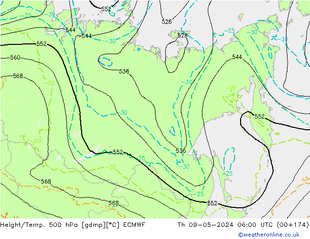 Z500/Rain (+SLP)/Z850 ECMWF ��� 09.05.2024 06 UTC