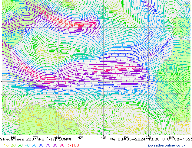 ветер 200 гПа ECMWF ср 08.05.2024 18 UTC