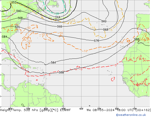 Z500/Rain (+SLP)/Z850 ECMWF Qua 08.05.2024 18 UTC