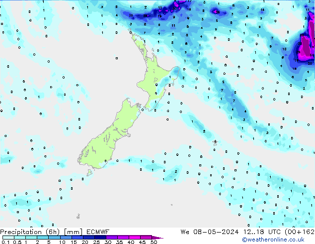 Z500/Rain (+SLP)/Z850 ECMWF Qua 08.05.2024 18 UTC