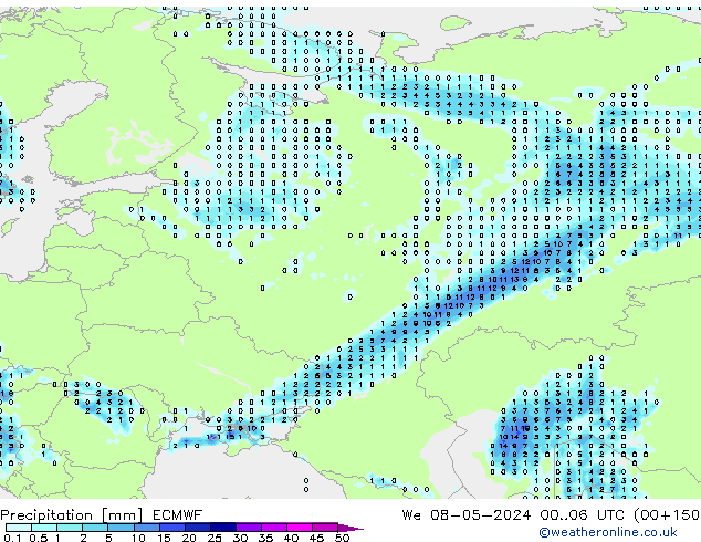 Precipitación ECMWF mié 08.05.2024 06 UTC