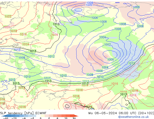 Tendencia de presión ECMWF lun 06.05.2024 06 UTC