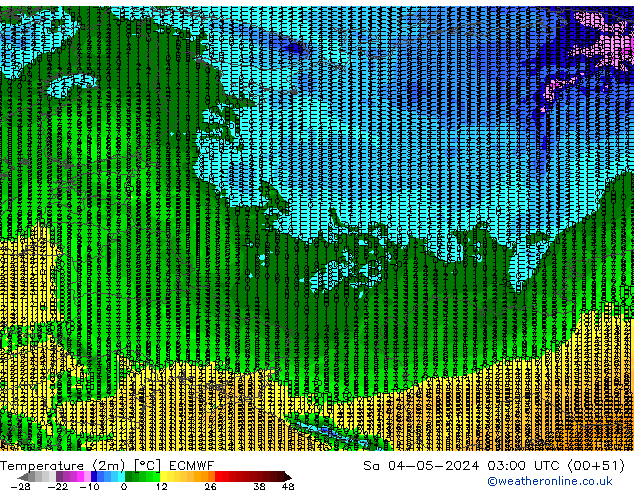 Temperature (2m) ECMWF Sa 04.05.2024 03 UTC