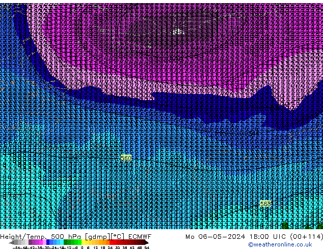 Z500/Rain (+SLP)/Z850 ECMWF lun 06.05.2024 18 UTC