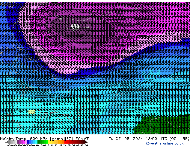 Z500/Rain (+SLP)/Z850 ECMWF Ter 07.05.2024 18 UTC