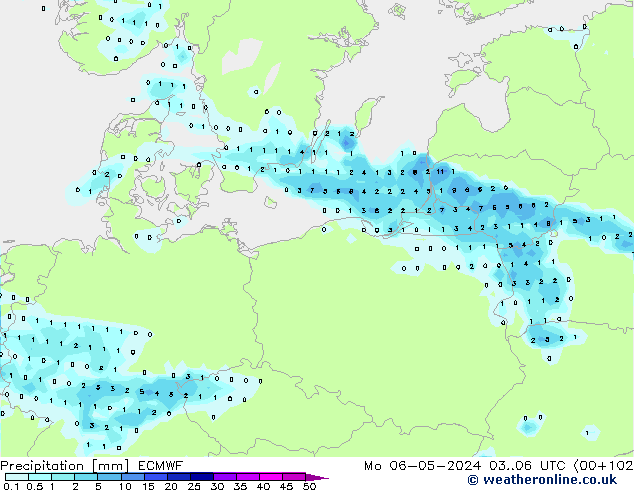 Neerslag ECMWF ma 06.05.2024 06 UTC