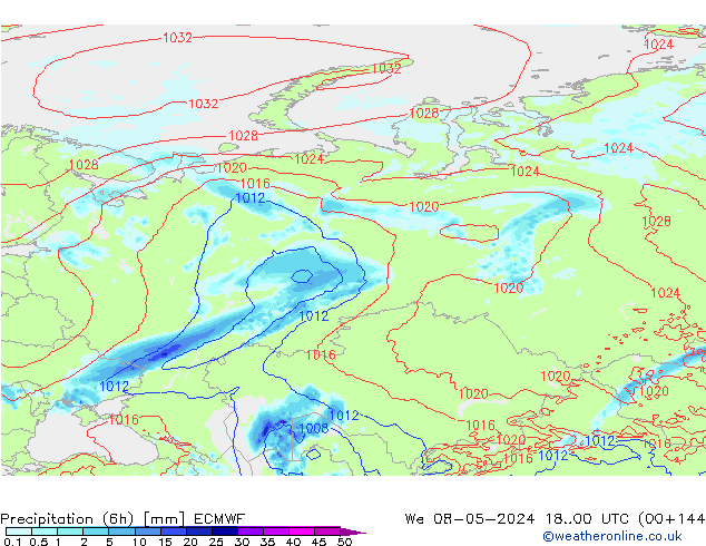 Z500/Rain (+SLP)/Z850 ECMWF We 08.05.2024 00 UTC