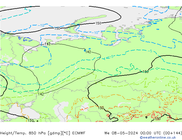 Z500/Rain (+SLP)/Z850 ECMWF We 08.05.2024 00 UTC