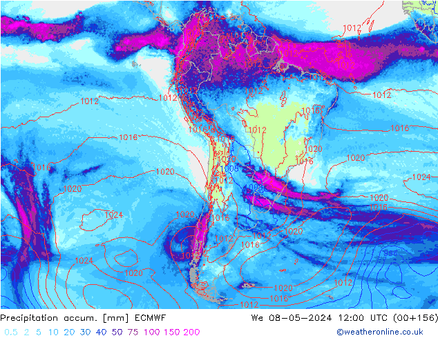 Precipitation accum. ECMWF St 08.05.2024 12 UTC