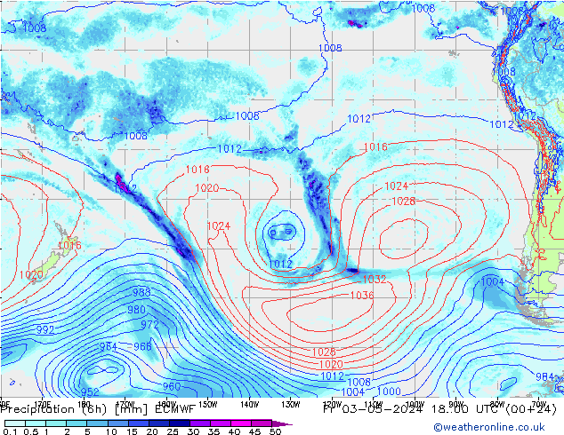 Z500/Rain (+SLP)/Z850 ECMWF pt. 03.05.2024 00 UTC