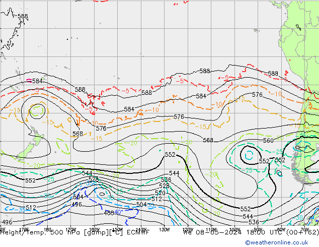 Z500/Rain (+SLP)/Z850 ECMWF śro. 08.05.2024 18 UTC