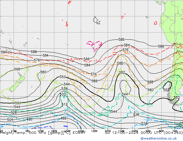 Geop./Temp. 500 hPa ECMWF dom 12.05.2024 00 UTC