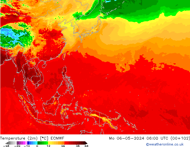température (2m) ECMWF lun 06.05.2024 06 UTC