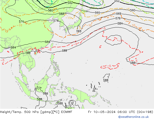 Z500/Yağmur (+YB)/Z850 ECMWF Cu 10.05.2024 06 UTC