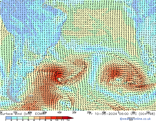  10 m (bft) ECMWF  10.05.2024 06 UTC