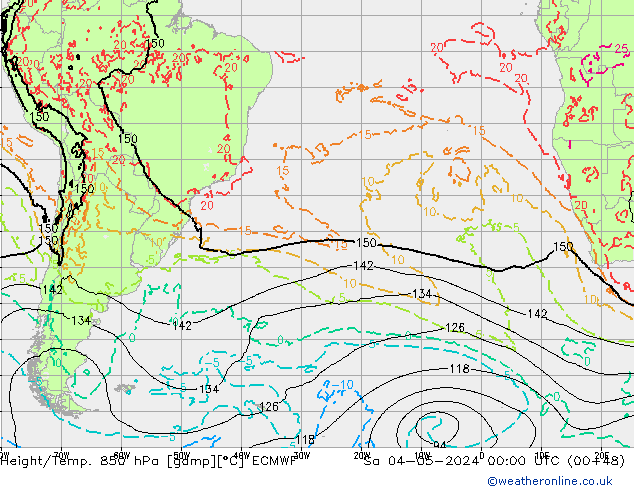 Z500/Rain (+SLP)/Z850 ECMWF Sa 04.05.2024 00 UTC