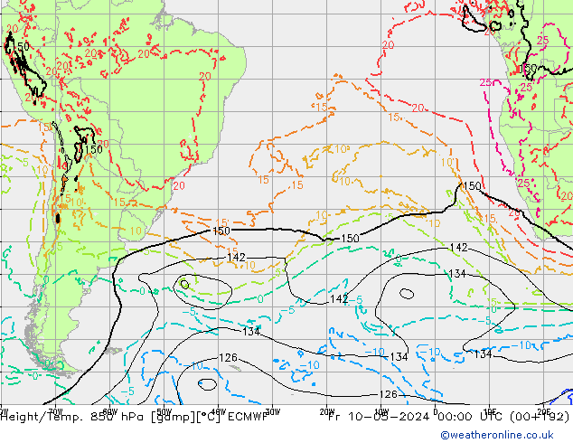 Z500/Rain (+SLP)/Z850 ECMWF  10.05.2024 00 UTC