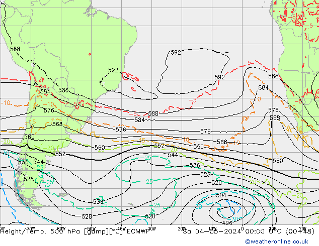 Z500/Rain (+SLP)/Z850 ECMWF Sa 04.05.2024 00 UTC