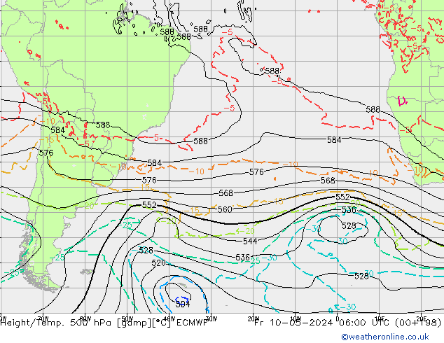 Z500/Rain (+SLP)/Z850 ECMWF Fr 10.05.2024 06 UTC