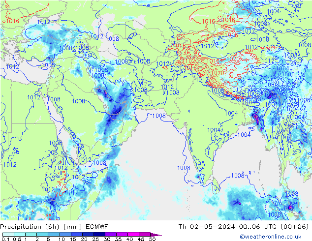 Z500/Rain (+SLP)/Z850 ECMWF 星期四 02.05.2024 06 UTC