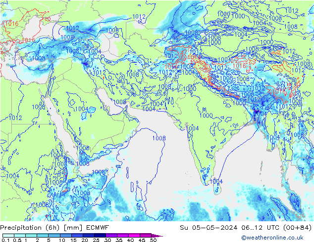 Prec 6h/Wind 10m/950 ECMWF So 05.05.2024 12 UTC