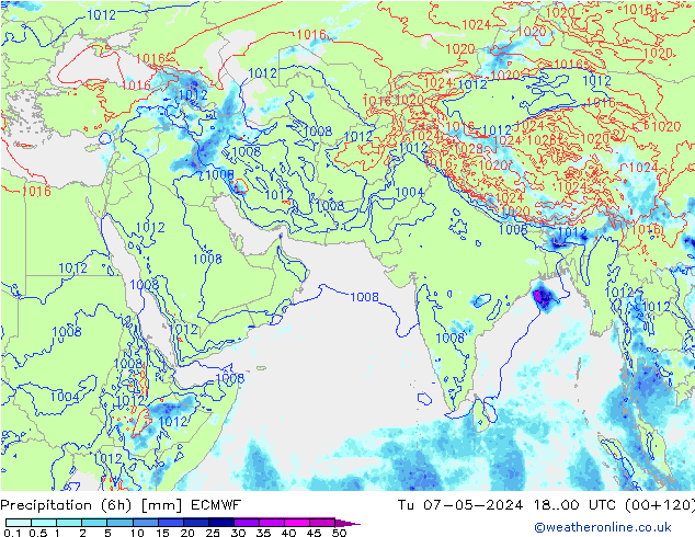 Z500/Rain (+SLP)/Z850 ECMWF Ter 07.05.2024 00 UTC
