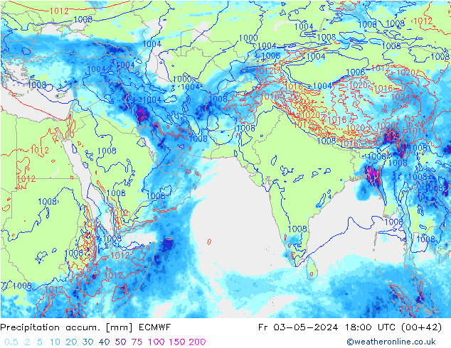 Precipitation accum. ECMWF Fr 03.05.2024 18 UTC