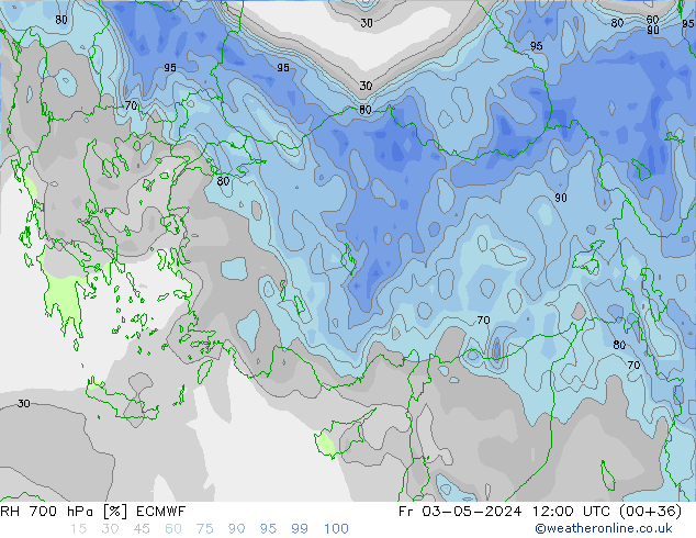 RH 700 hPa ECMWF Sex 03.05.2024 12 UTC