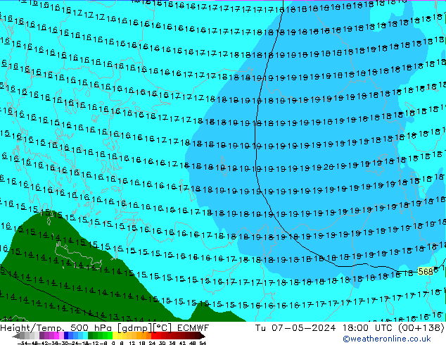 Z500/Rain (+SLP)/Z850 ECMWF ��� 07.05.2024 18 UTC