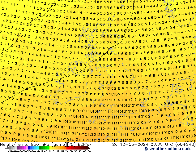 Z500/Regen(+SLP)/Z850 ECMWF zo 12.05.2024 00 UTC