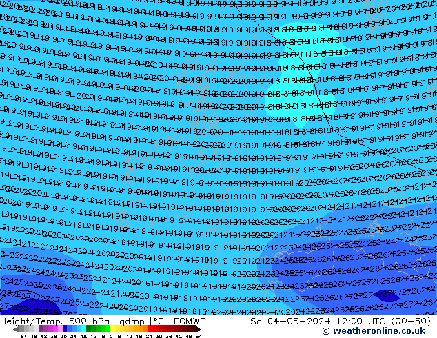 Z500/Rain (+SLP)/Z850 ECMWF sáb 04.05.2024 12 UTC