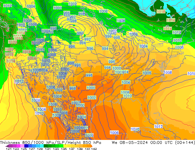 Thck 850-1000 hPa ECMWF We 08.05.2024 00 UTC