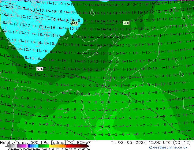 Z500/Rain (+SLP)/Z850 ECMWF  02.05.2024 12 UTC