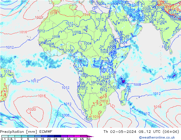 Precipitation ECMWF Th 02.05.2024 12 UTC