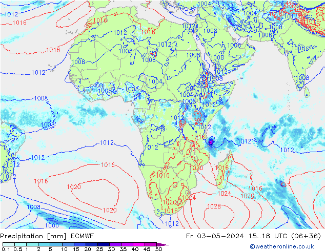 Precipitation ECMWF Fr 03.05.2024 18 UTC