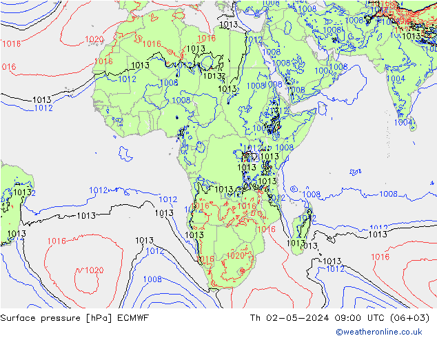 Yer basıncı ECMWF Per 02.05.2024 09 UTC