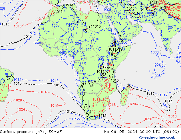 Atmosférický tlak ECMWF Po 06.05.2024 00 UTC
