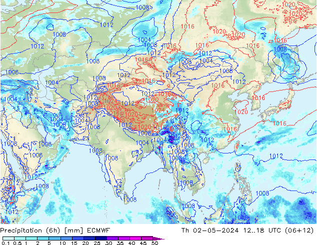 Z500/Rain (+SLP)/Z850 ECMWF чт 02.05.2024 18 UTC