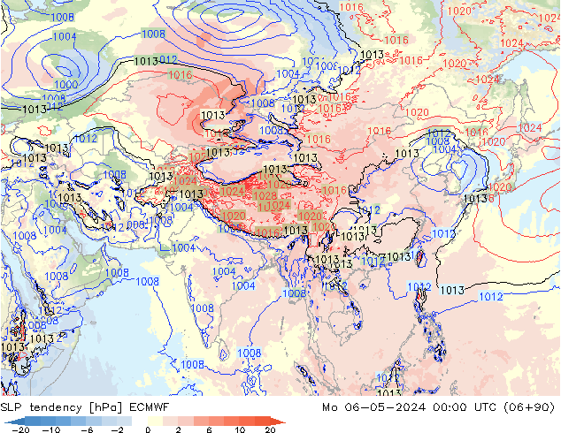 SLP tendency ECMWF Po 06.05.2024 00 UTC