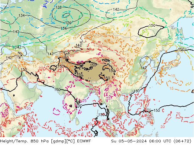 Z500/Rain (+SLP)/Z850 ECMWF dim 05.05.2024 06 UTC