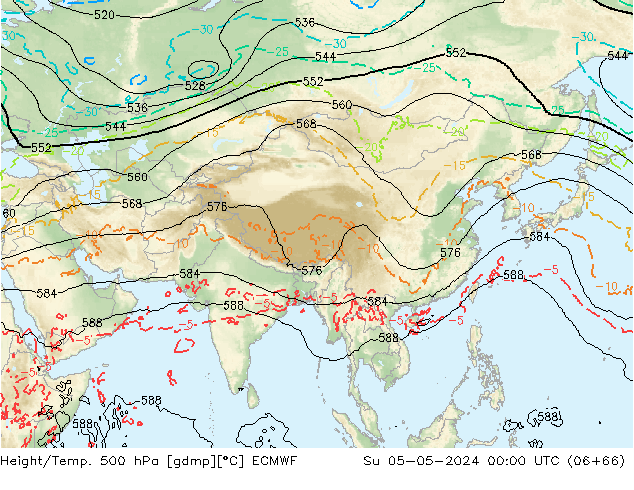 Height/Temp. 500 hPa ECMWF Dom 05.05.2024 00 UTC