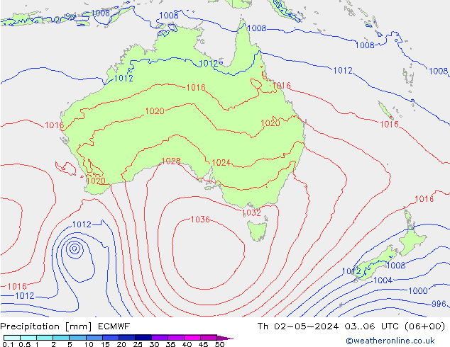 precipitação ECMWF Qui 02.05.2024 06 UTC