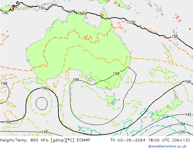 Z500/Yağmur (+YB)/Z850 ECMWF Per 02.05.2024 18 UTC