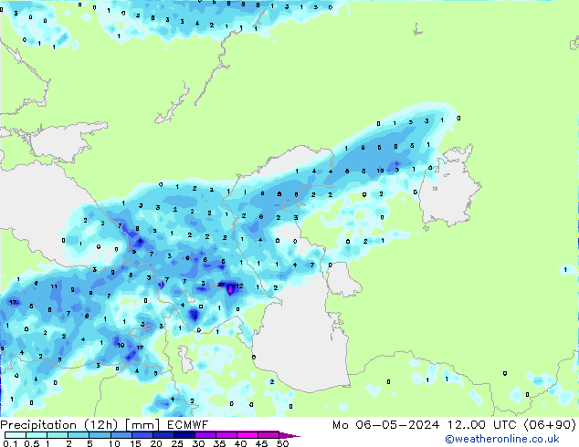 Precipitation (12h) ECMWF Mo 06.05.2024 00 UTC