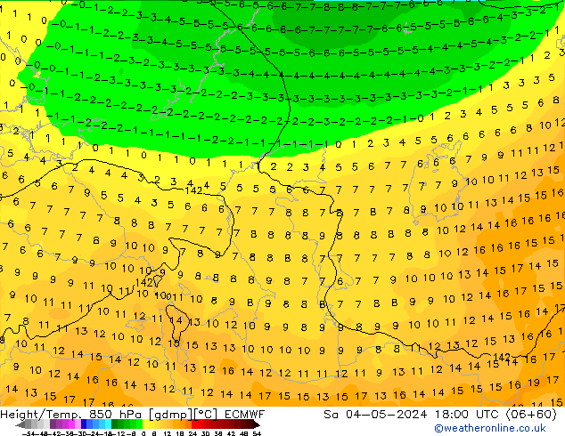 Z500/Rain (+SLP)/Z850 ECMWF Sa 04.05.2024 18 UTC